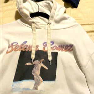 Selena Gomez sweater top with hood